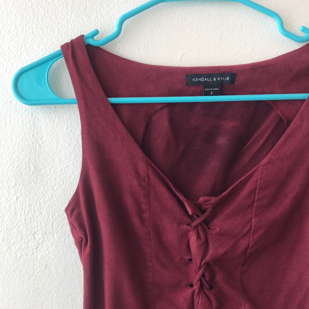 Maroon Suede Top